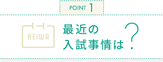 最近の入試事情は？